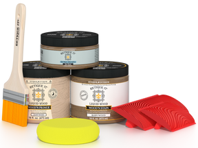 Multi-purpose Wood'n Kit (Med) by Retique It® featuring barn wood finish and tools for wood crafting and furniture projects.