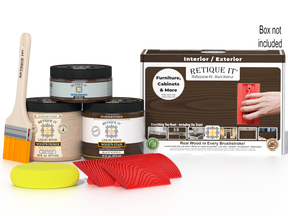 Retique It® Wood'n Finish Kit in Black Walnut, medium-sized multi-purpose wood finishing kit with applicator tools.