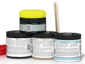 Back view of Retique It® Wood'n Finish Kit Multi-purpose Wood'n Kit (Med) in Classic Black with interior top coat, showing product packaging.