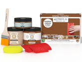 Multi-purpose Cedar Wood'n Finish Kit by Retique It® with various finishing products for wood furniture and projects.