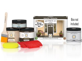 Wood'n Finish Front Door Kit - Charcoal — Matte kit contents with door box