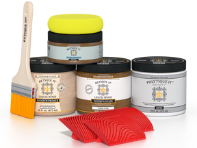 Dark oak wood finish kit from Retique It® featuring a satin exterior top coat for multi-purpose wood projects.
