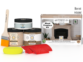 Retique It® Fireplace Wood'n Finish Kit in French Oak stain, includes full fireplace stain set with wood finish products.