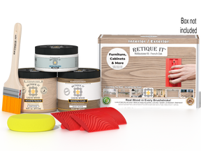 Retique It® Multi-purpose Wood'n Kit in French oak finish, includes wood stain and finishing supplies for furniture projects.