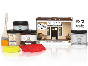 Wood'n Finish Front Door Kit - Java — Matte kit contents with door box