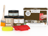 Retique It® Wood'n Finish Kit in Dark Pecan, medium-sized set for wood finishing, includes brushes and finishing products.