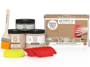 Retique It® Multi-purpose Wood'n Kit in Pickled Oak, medium finish with wood stain and finish products for furniture and crafts.