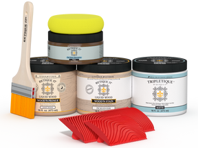 Retique It® Wood'n Finish Kit in Pickled Oak for interior top coat, featuring matte finish on wood surface.