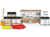 Retique It® Wood'n Finish Kit for tabletops in Pickled Oak stain, double size, with staining supplies and box.