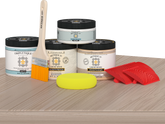 Retique It® Wood'n Finish Kit Double Size in Sun Bleached for tabletop wood finishing, includes wood stain and protective finish.
