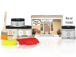 Wood'n Finish Front Door Kit - Sun Bleached — Matte kit contents with door box