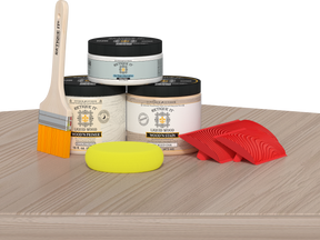 Sun-bleached Retique It® Wood'n Finish Kit in medium size displayed on table for multi-purpose wood finishing projects.