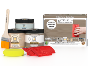 Retique It® Wood'n Finish Kit in Weathered Wood, multi-purpose kit for wood finishing and restoration.