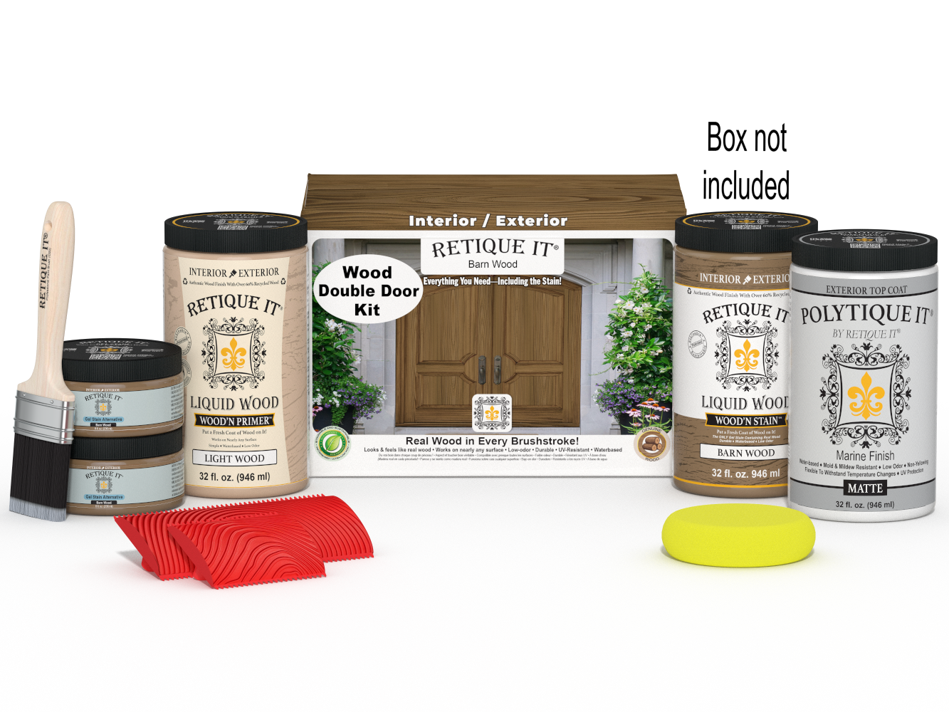Wood'n Finish Front Door Kit (Double) - Barn Wood
