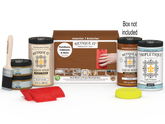Large Cedar Wood'n Finish Kit by Retique It® for interior top coating, includes application tools and wood stain products.