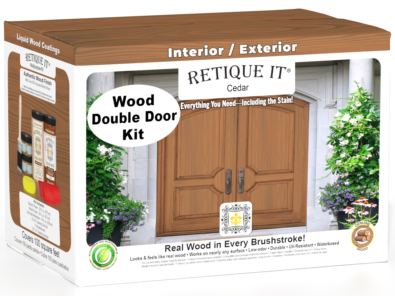 Wood'n Finish Front Door Kit (Double) - Cedar — box hero
