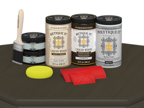 Large Wood'n Kit by Retique It® in charcoal with matte finish, featuring exterior top coat for versatile wood finishing projects.