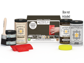 Large Charcoal Wood'n Kit by Retique It® with exterior top coat and application tools for multi-purpose wood finishing.