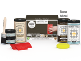 Large Charcoal Wood'n Finish Kit by Retique It® for interior top coat, includes brushes and application tools in a box.