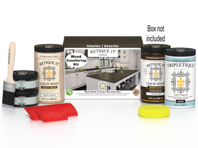 Retique It® charcoal countertop kit with stain, featuring a full kitchen setup and countertop surface in the image.