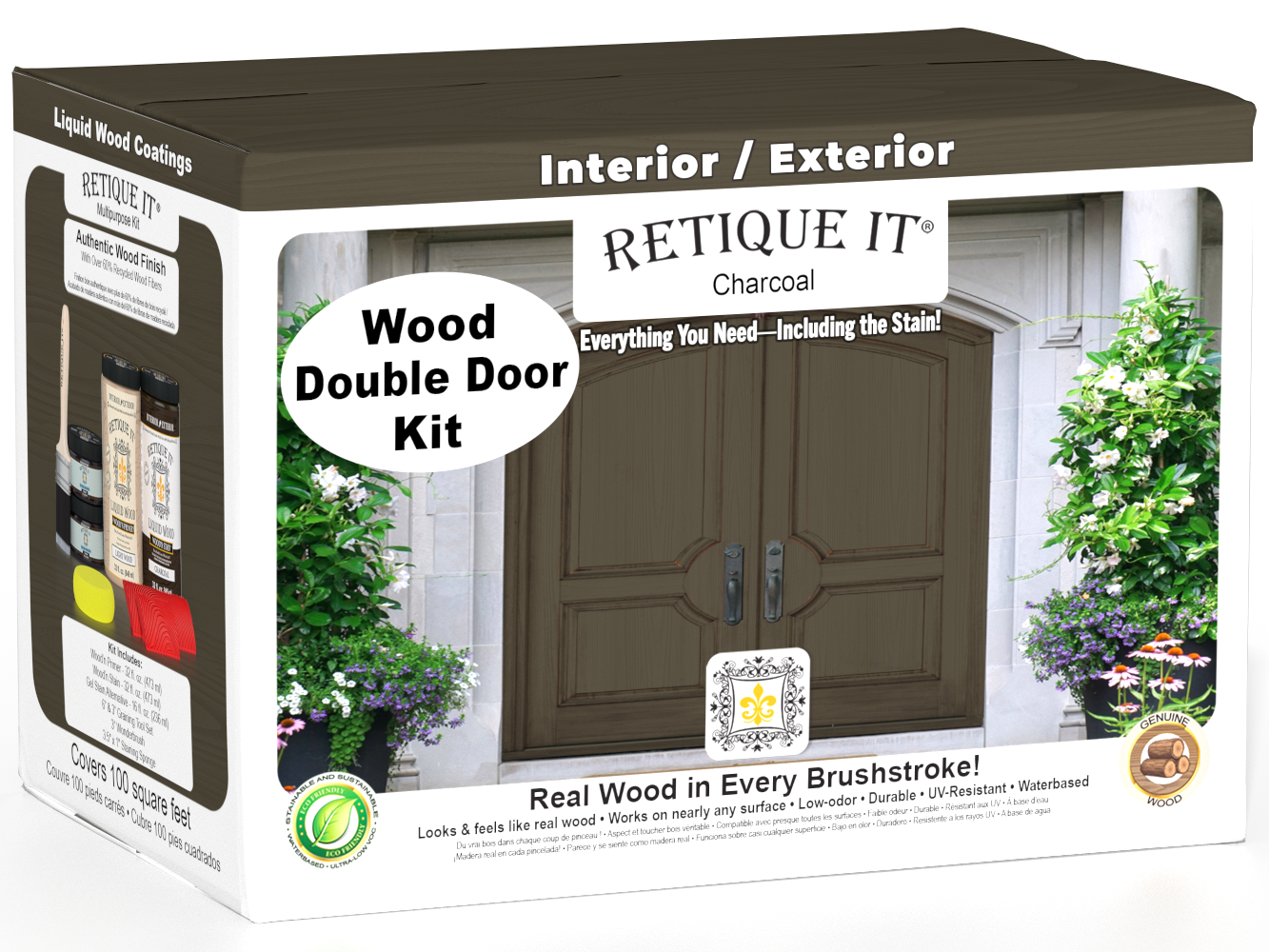 Wood'n Finish Front Door Kit (Double) - Charcoal — box hero