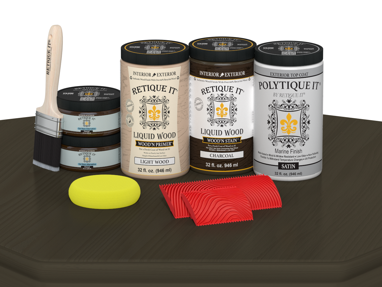 Wood'n Finish Front Door Kit (Double) - Charcoal — Satin kit contents