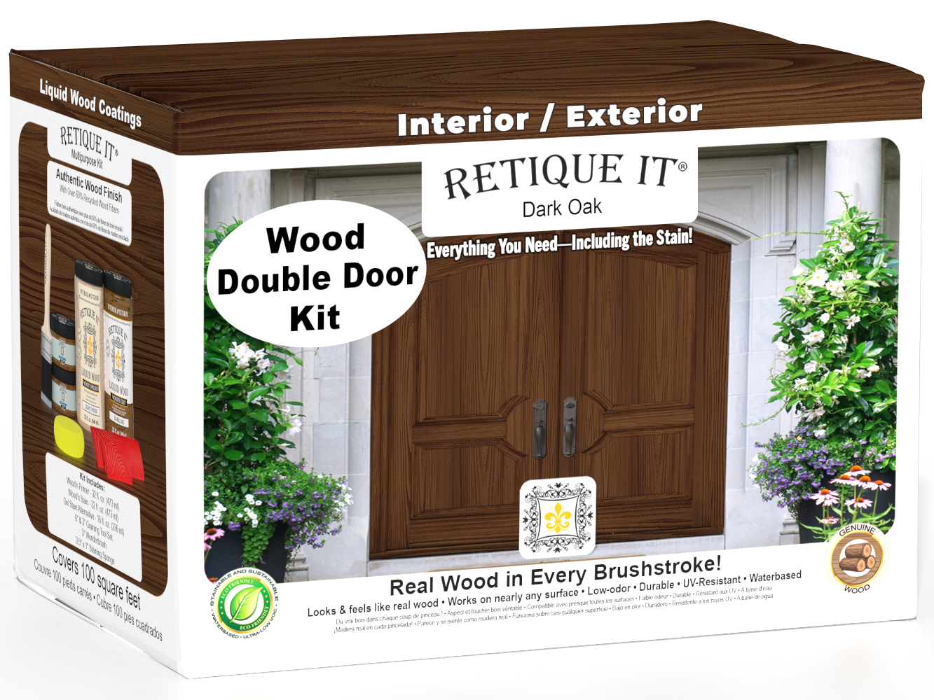 Wood'n Finish Front Door Kit (Double) - Dark Oak — box hero