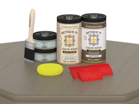 Large Drift Wood Wood'n Finish Kit by Retique It® featuring tools and materials for multi-purpose wood finishing projects.