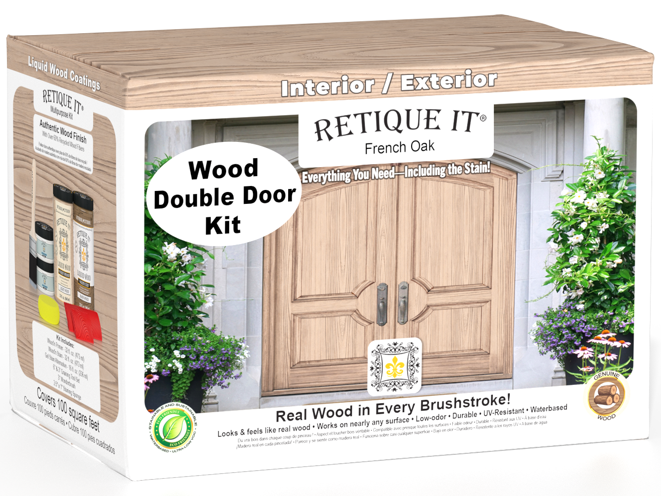 Wood'n Finish Front Door Kit (Double) - French Oak — box hero