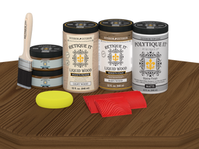 Wood'n Finish Front Door Kit (Double) - Modern Walnut — Matte kit contents