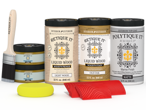 Retique It® Wood'n Kit Large in Old Oak with matte finish, exterior top coat for multi-purpose wood surface finishing.