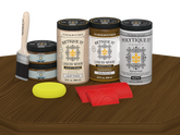 Wood'n Finish Front Door Kit (Double) - Dark Pecan — Matte kit contents