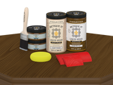 Dark Pecan Wood'n Cabinet Kit by Retique It® featuring 12 grained wood doors for staining and cabinetry projects.