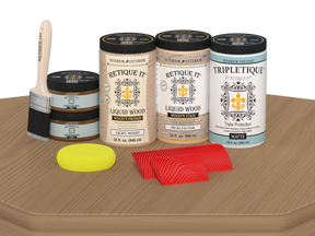 Retique It® Pickled Oak countertop kit stain applied to a full kitchen countertop with a matte finish.