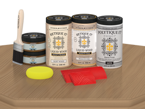 Wood'n Finish Front Door Kit (Double) - Pickled Oak — Satin kit contents