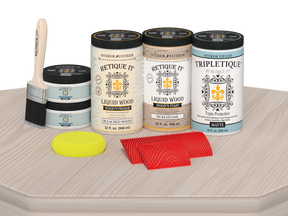 Large Sun Bleached Wood'n Finish Kit by Retique It® for multi-purpose wood finishing, shown on a table.