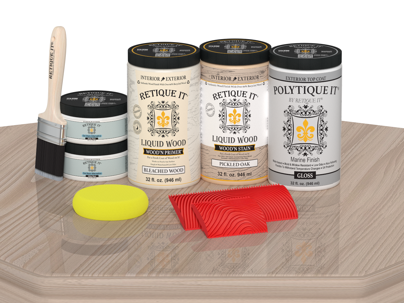Wood'n Finish Front Door Kit (Double) - Sun Bleached — Gloss kit contents