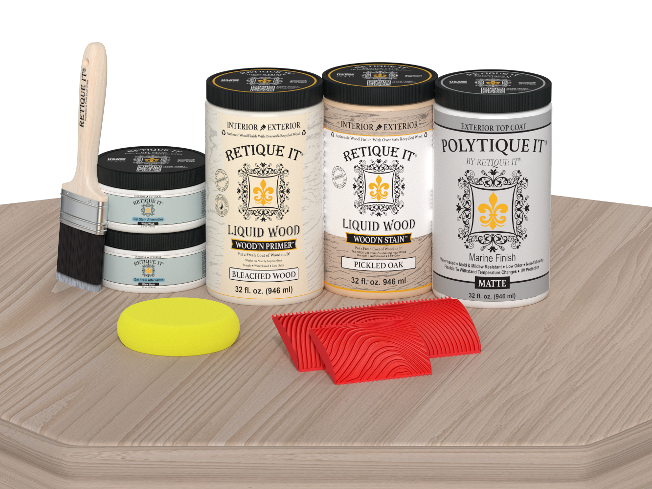 Wood'n Finish Front Door Kit (Double) - Sun Bleached — Matte kit contents