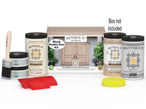 Wood'n Finish Front Door Kit (Double) - Sun Bleached — Matte kit contents with door box