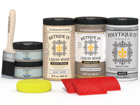 Large Weathered Wood Multi-purpose Wood'n Kit by Retique It® with matte exterior top coat, ideal for wood finishing projects.
