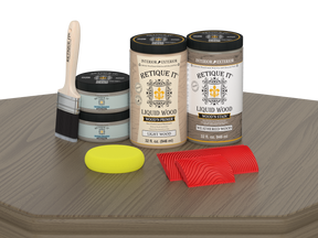 Large Weathered Wood Wood'n Finish Kit by Retique It® for multi-purpose wood finishing, shown on a table surface.