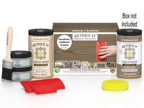 Large Weathered Wood Wood'n Finish Kit by Retique It® with weathered wood tones and tools for multi-purpose wood finishing projects.