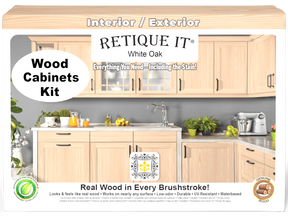 White oak Wood'n Cabinet Kit with 12 grained doors, showcasing natural wood grain and stain finish from Retique It®.