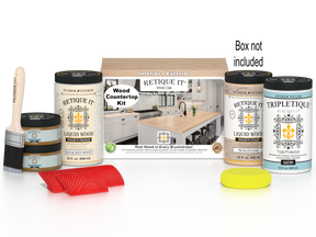 Retique It® White Oak countertop kit with stain, includes full kitchen setup, featuring natural wood grain and finished surface.