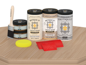 Wood'n Finish Front Door Kit (Double) - White Oak — Matte kit contents