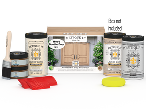 Wood'n Finish Front Door Kit (Double) - White Oak — Matte kit contents with door box