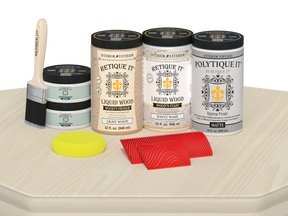 Large White Wash Wood'n Finish Kit by Retique It® for exterior wood surfaces, includes matte top coat in an easy-to-use kit.