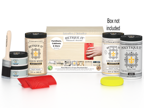 Large White Wash Wood'n Finish Kit by Retique It® with exterior top coat and brushes, suitable for wood furniture and projects.