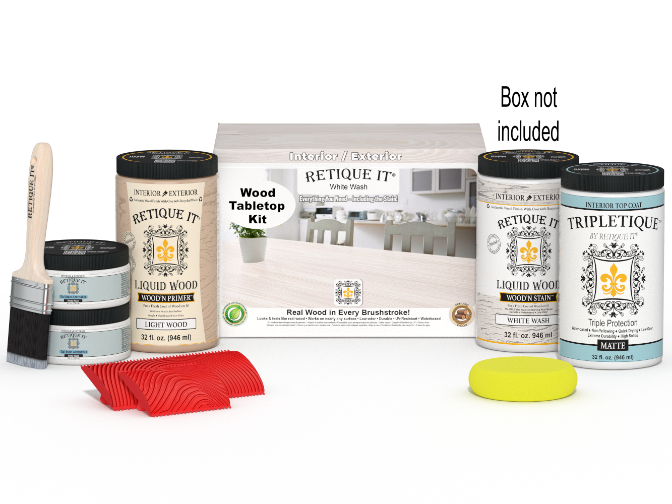 Tabletop Wood'n Finish Kit (4x Large) - White Wash | Retique It®