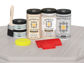Wood'n Finish Front Door Kit (Double) - White Wash — Matte kit contents